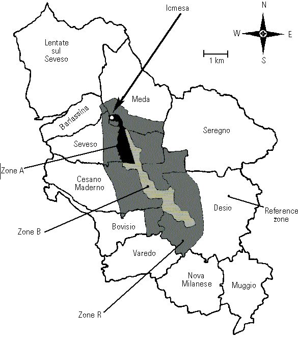 suddivisione in zone - seveso icmesa
